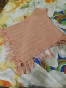 Fringed Poncho Cover-Up top