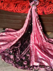 Pink & Black Embellished Lehenga Choli