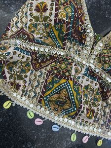 Boho Printed Crop Top with Shells