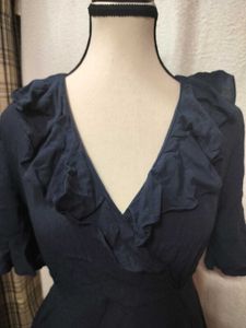 Korean Ruffled Wrap Mini Dress