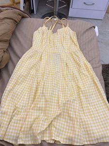 Yellow Gingham Mini Dress