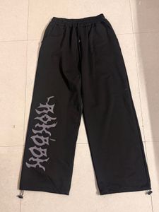 Black Cargo Pants with Graphic Print