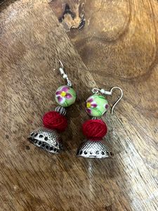 Handmade Beaded Jhumka Earrings