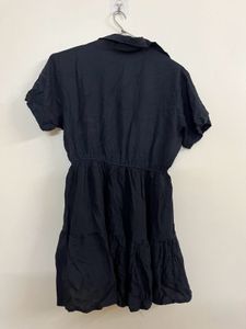 Layered Black Knee Length Dress