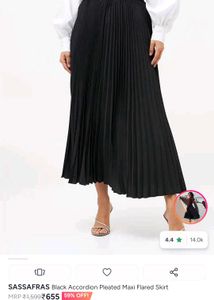 Sassafras Large Black Plain Maxi Skirt