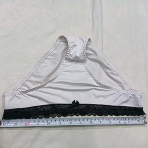 ❤️‍🔥 White Briefs with Black Lace Trim