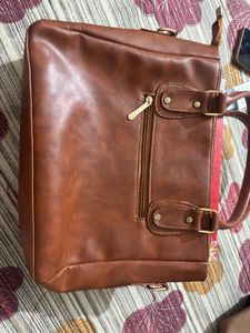 Stylish Brown Faux Leather Handbag