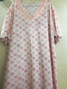 Floral Print Nightgown with Lace Trim