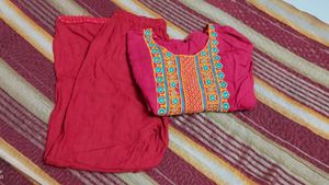 Embroidered Red Ethnic Blouse