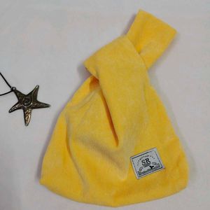 Bright Yellow Corduroy Tote Bag