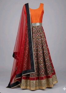 Vibrant Orange & Red salwar set