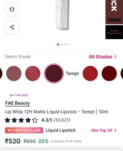 LIP WHIP FAE BEAUTY LIQUID LIPSTICK-TEMPT