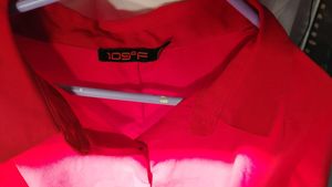 Cherry Red Button-Up Kaftan Top