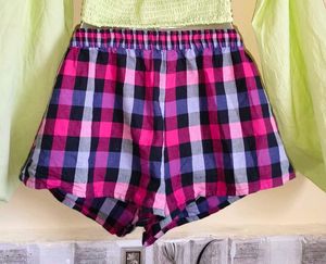 Pink Plaid Lounge Shorts