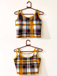 Plaid Cropped Tank Top