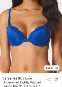 LA SENZA Royal Blue Sensual lace padded Bra