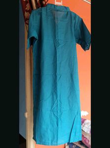 Teal Blue Mandarin Neck Kurta Xxl size