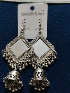 Mirror Jhumka Earrings