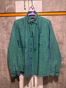Men's Green Plaid Long Sleeve Shirt