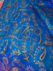 Vibrant Blue &amp; Purple Silk Saree
