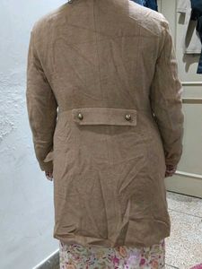 Stylish Tan Double-Breasted Coat