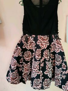 Black Floral Fit &amp; Flare Dress
