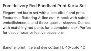 Vibrant Red Embroidered Kurta Set