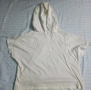 White Crop Top Hoodie
