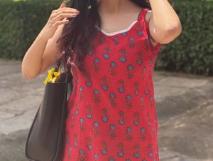 Red Printed Kurta