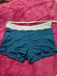 Blue Textured Shorts