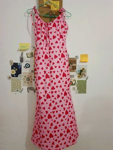 Pink Heart Print Mini Dress