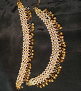 Pearl &amp; Gold Anklets with Bells