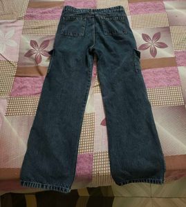 women Stylish Blue Cargo Jeans
