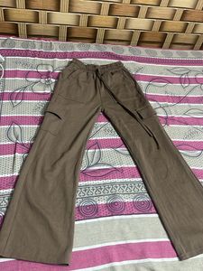 Brown Cargo Pants &amp; Rainbow Knit Top Set