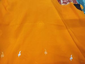 Simple Saree With Attached Blouse