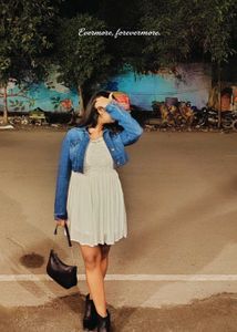 Denim Jacket & Flowy Mini Dress Combo