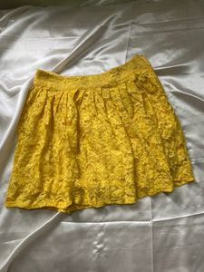 Forever 21 Yellow Mini Skirt
