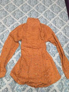 brown Floral Print Button-Up Shirt