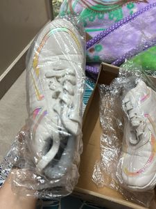 smart white shoes