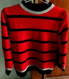 Striped Red Pullover Sweater