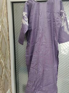 Purple Silk Palazzos kurta set with organza dupatt