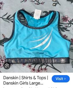 DANSKIN Sparkly Trim Blue Sports Bra