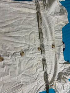 Cream Square Neck Button-Up Top