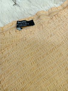 Smocked Off-Shoulder Crop Top