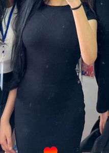 Mini Backless Black Bodycon Ribbed Knit Dress