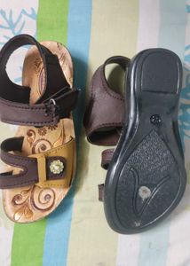 Purma Brown Fancy Sandals for Girls (Size 8)