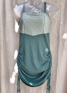 I. Ruched Mini Dress with Smocked Bodice