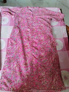 Pink Floral Print Kurta