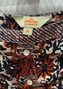 Floral Print Kurta with Tassels