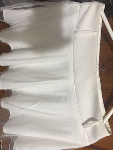 White Tulle Trim Mini Skirt